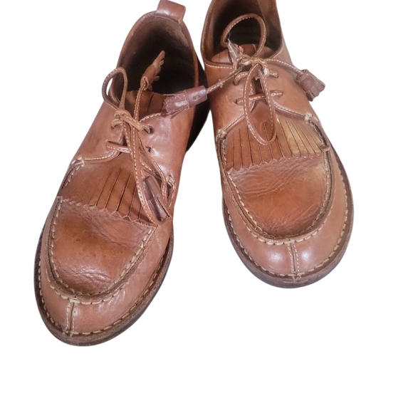 Cole Haan Vintage Country Line Fringe Kiltie Men\'s Brown Leather Loafers